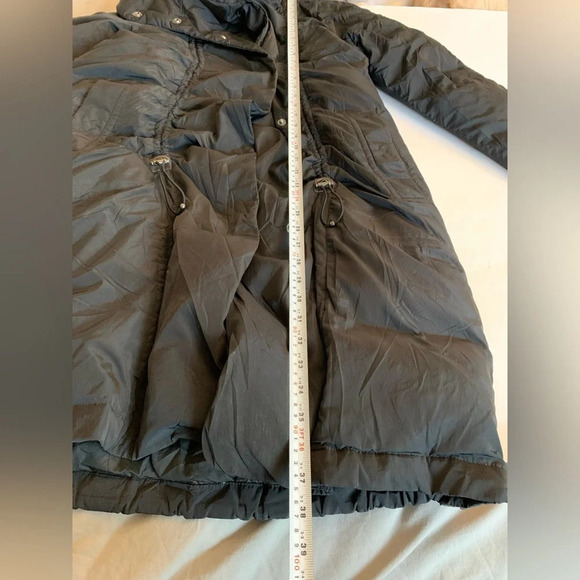Theory black puffer/ parka  Down Filled coat size small. "Bartie Haven" - Picture 16 of 17